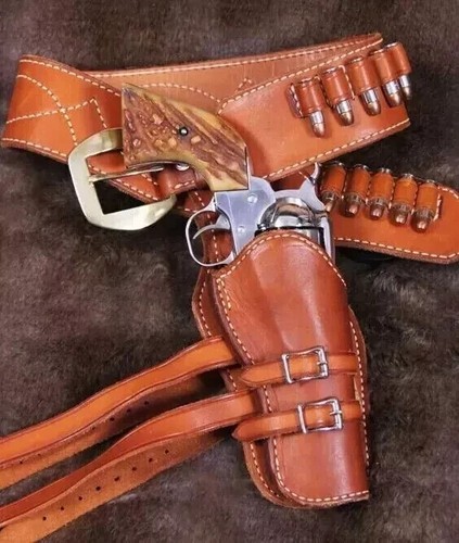 Gun holster belt - gun, leather