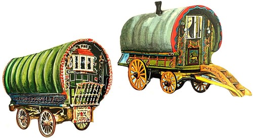 Gypsy caravan plaque set - gypsy,