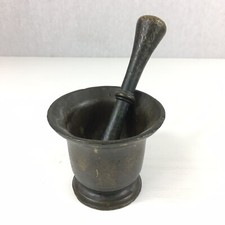 Antique bronze pestle mortar - pestle, &