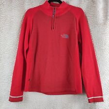 Vtg The North Face Womens Jumper Red/Orange Size Large Wool Blend 1/4 Zip 90s