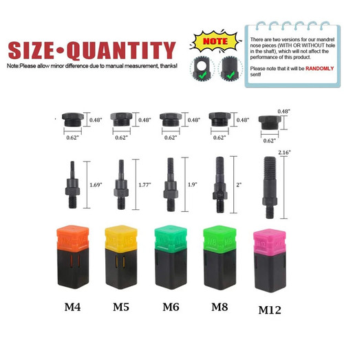 M8 m12 mandrel - m4/m5/m6/m8/m12,