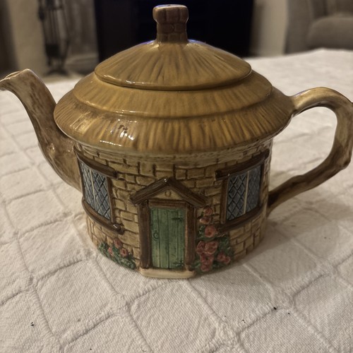 Sylvac thatched cottage teapot - sylvac,