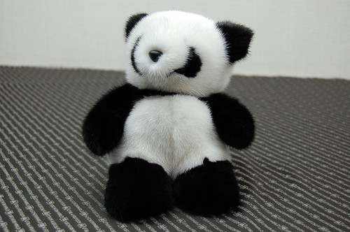 Mink fur panda plush doll - mink,