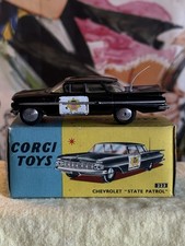 Corgi Toys Chevrolet Impala State Patrol Car. Boxed 1960’s Near Mint