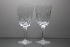 Two (2) Waterford Crystal LISMORE 6 7/8" Water Wine Goblets Glasses Gothic Sign