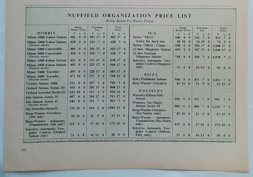 Original advert for - advert, nuffield