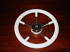 Boat Steering Wheel Rib Speedboat Cruiser WHITE Outboard Inboard Stainless NEW