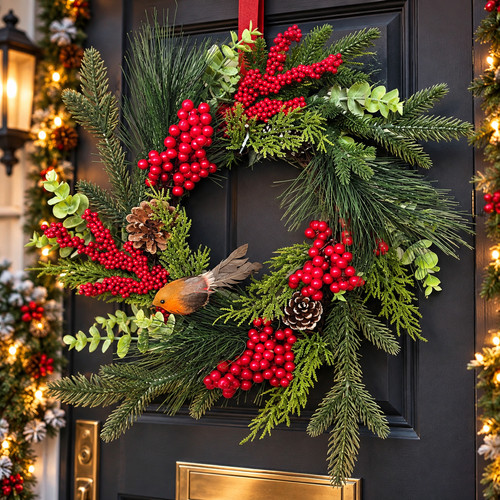 Artificial christmas robin - artificial,