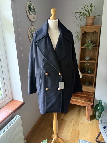 Zara dark navy oversized wool - zara,