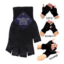 Mens Fingerless Gripper Gloves