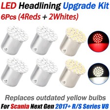 Interior LED Headlining Kit For Scania Next Gen 2017+ R/S Series V8 Red & White