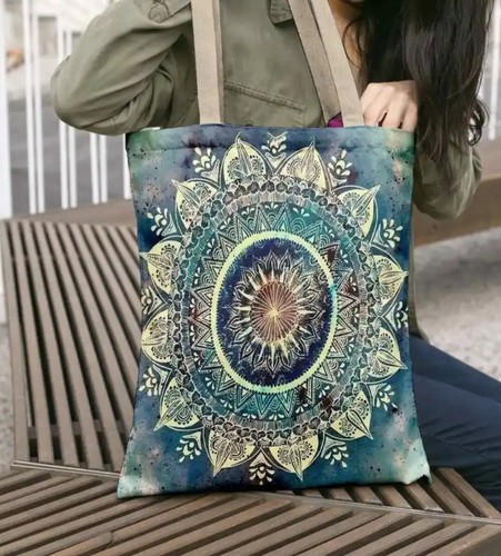 Hippie trippy mandala blue - hippie,