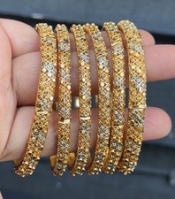 Bangels set 22Ct Gold Polished dubai Pakistani indian wedding bridal jewellery 