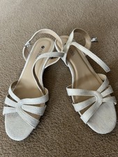 Pavers White Low Heel Sandals