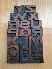 Vintage WOODEN Wide Faced Letterpress PRINTING BLOCKS 4.2cm High. Pick A Letter.