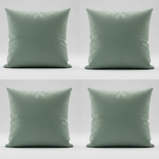 Set of 4 Muted Sage Green Velvet Cushion Covers 18X18" 45x45cm Eucalyptus Green