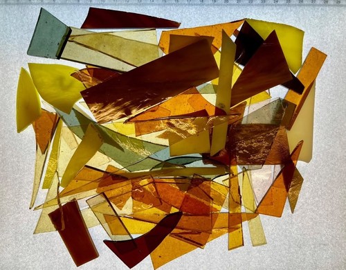 Stained glass offcuts - stained,