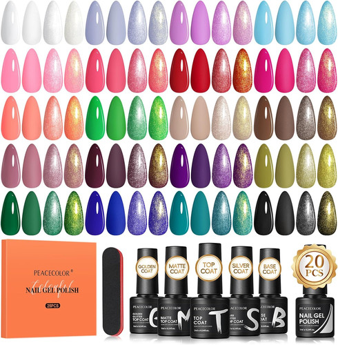 Peacecolor 25pcs gel nail - 25pcs,