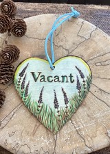 Handmade Toilet Engaged Vacant Double Sided Wooden Hanging Door Sign