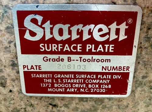 Starrett surface plate - starrett,