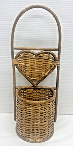 Vintage wicker heart wine - vintage,