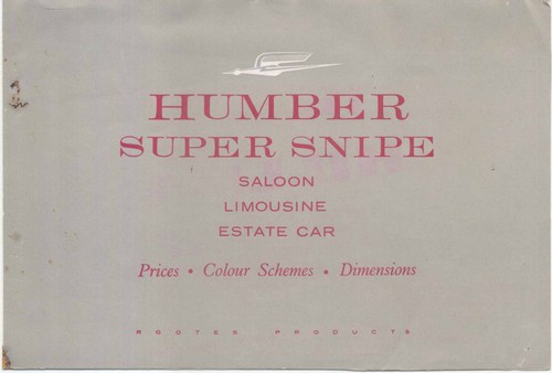 Humber super snipe - super, price