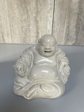 CHINESE ANTIQUE WHITE GLAZE PORCELAIN BUDDHA QING DYNASTY 11CM TALL