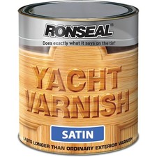 Ronseal Yacht Varnish Satin 500ml Clear for Outdoor Wood Boat UV Protection