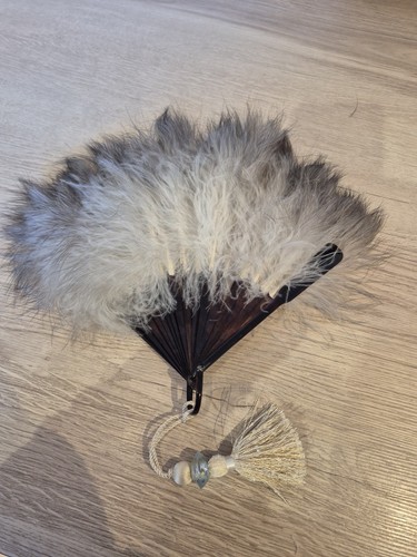 Antique ostrich feather fan - ostrich,