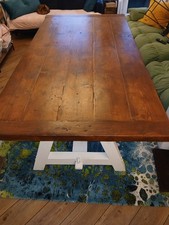 Substantial Farmhouse Kitchen Table 84" Long X43" Wide