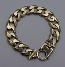 9CT YELLOW GOLD HALLMARKED HEAVY CURB BRACELET