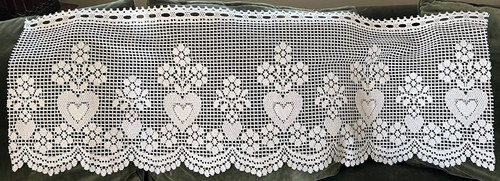 Vintage french floral net - net, rod