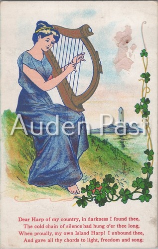 Vintage irish harp woman - irish,