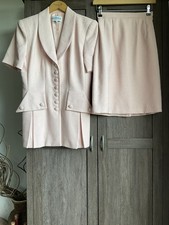 After Six At Ronald Joyce Vintage Pale Pink Fited Occasion Suit Sz 6/8 New