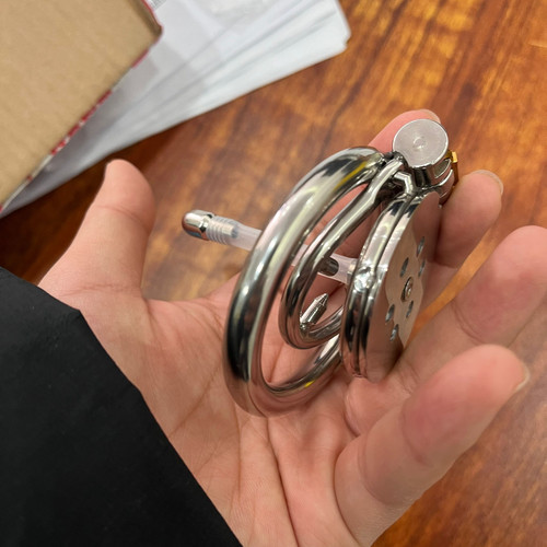Stainless steel flat chastity - steel,