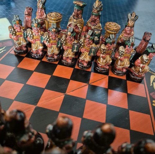 Chess set wooden board - , with
