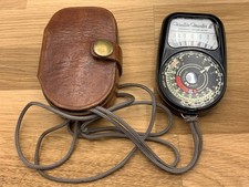 Sangamo Weston Master III Model S141-3 Exposure Light Meter with Leather Case