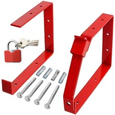 Lockable Wall Ladder Bracket Rack + Padlock UNIVERSAL Ladders Locking Brackets