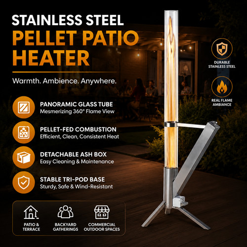 Wood pellet heater - wood, outdoor