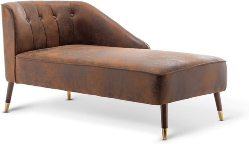 Brown faux leather - brown, tufted