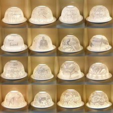 Nordic Lights Bone Porcelain Candle Shade & Tray New Boxed - Choose A Design