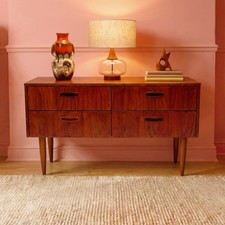 Teak 4 Drawer Sideboard Mid