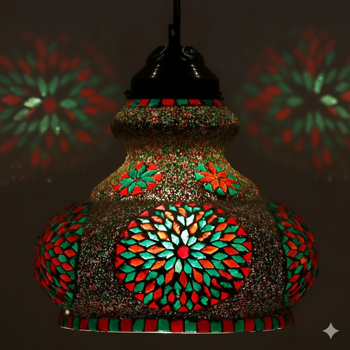 Large turkish mosaic pendant - turkish,