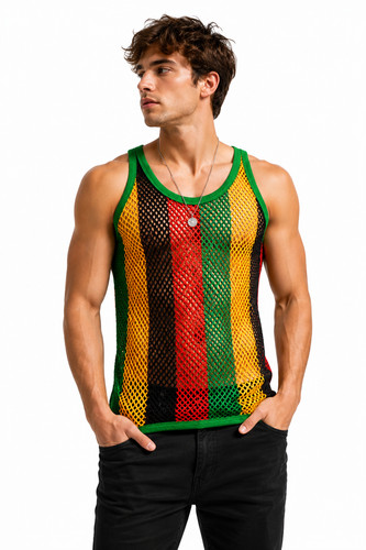 Mens string rasta crystal - mens, vest