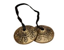 Om Mane Padme Hum (Small) Symbols Embossed Tibetan Tingsha Nepal