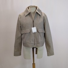 Zara Cropped Jacket Coat Beige