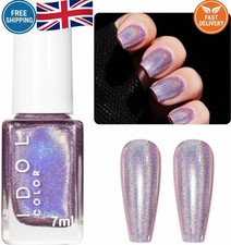 Holographic Nail Polish - Purple Glitter Nail Varnish - 60 Seconds Quick Dry Nai