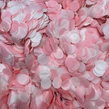 Pink White Paper Confetti Biodegradable Round Tissue Wedding Baby shower Decor