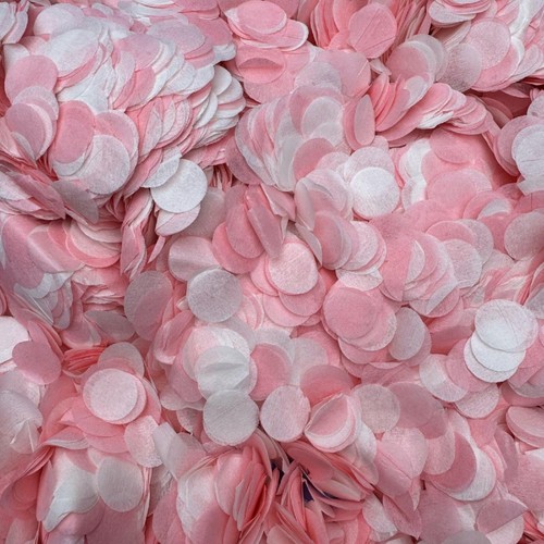 Pink white paper confetti - pink,