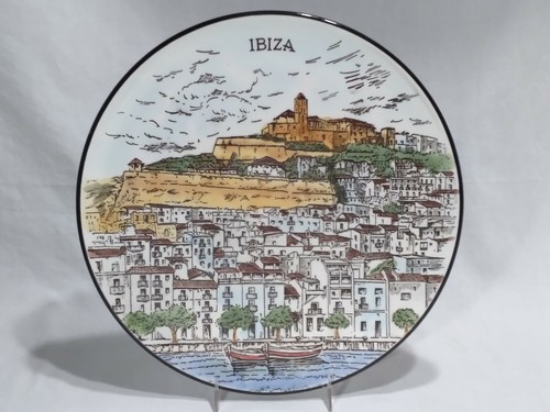 Ibiza cityscape ceramic plate - cityscape,